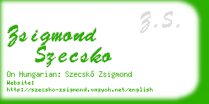zsigmond szecsko business card