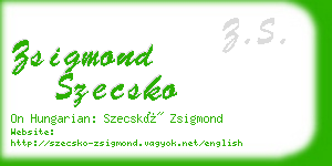 zsigmond szecsko business card
